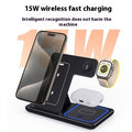 3 In 1 LED Fast Wireless Charger Stand Foldable Charging Station For Smart Phone 15 14 13 12 11 IWatch 9 8 7 6 5 and Airpods Pro