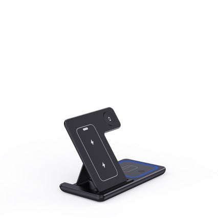 3 In 1 LED Fast Wireless Charger Stand Foldable Charging Station For Smart Phone 15 14 13 12 11 IWatch 9 8 7 6 5 and Airpods Pro