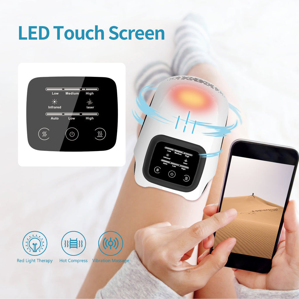 Knee Massager Rechargeable Pain Relief Infrared Laser Vibration Knee Massager