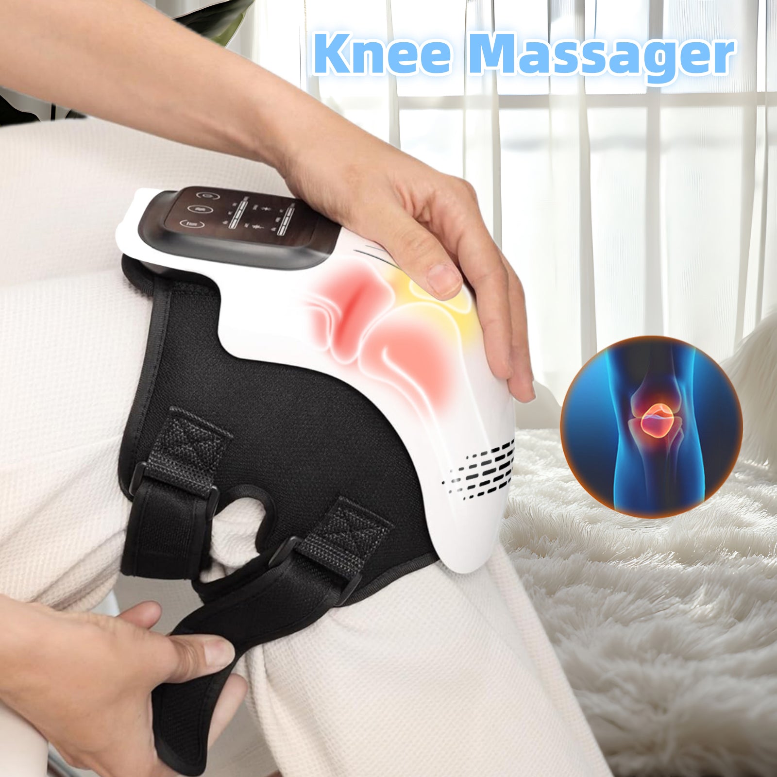 Knee Massager Rechargeable Pain Relief Infrared Laser Vibration Knee Massager