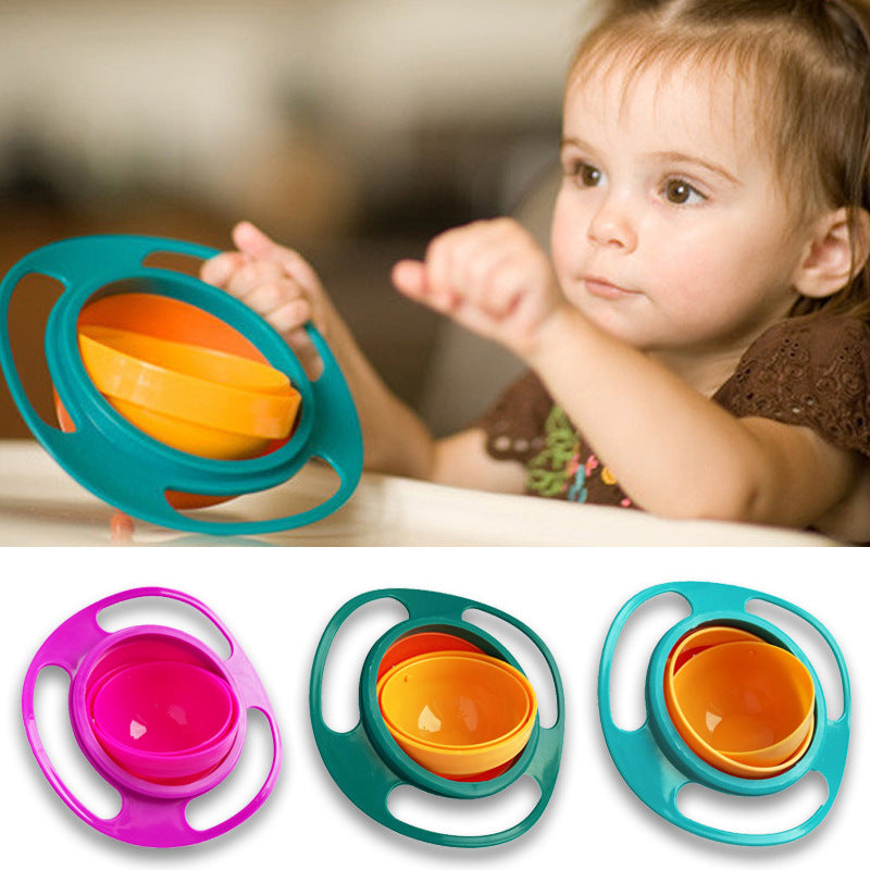 2pc 360 Rotate Universal Spill-proof Baby Bowl Dishes